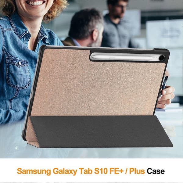 Fodral för Samsung Galaxy Tab S10 FE+ Anti-Drop Läderställ Tablet Skydd