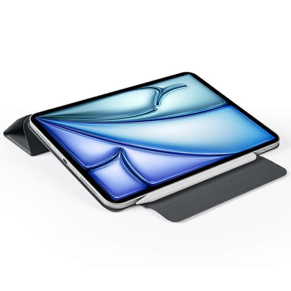Etui til iPad mini (2024)/(2021) PC+PU Læder Origami Stand Magnetisk Tablet Cover - Sort