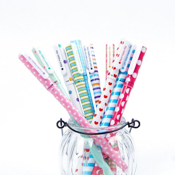 10 stk. søde farvepenne til kvinder Toshine farverige gelpenne flerfarvede penne til Bullet Journal-skrivning Roller Ball Fine Point-penne A Multicolored