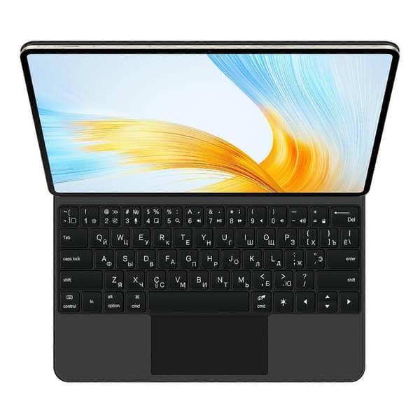 För Honor MagicPad 13 Magnetiskt Bluetooth-tangentbord (ryska) + Justerbart stativ Läder Tablet Fodral