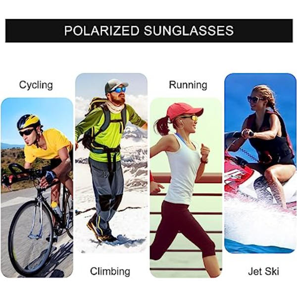 Polariserte sportsolbriller for baseball, sykling, fiske, golf, menn og damer, solbriller med ultralett ramme