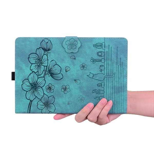 Til Lenovo Tab K10C/Tab E10C Etui Kortpladser Læder Tablet Stand Folio Cover Blomst Kat