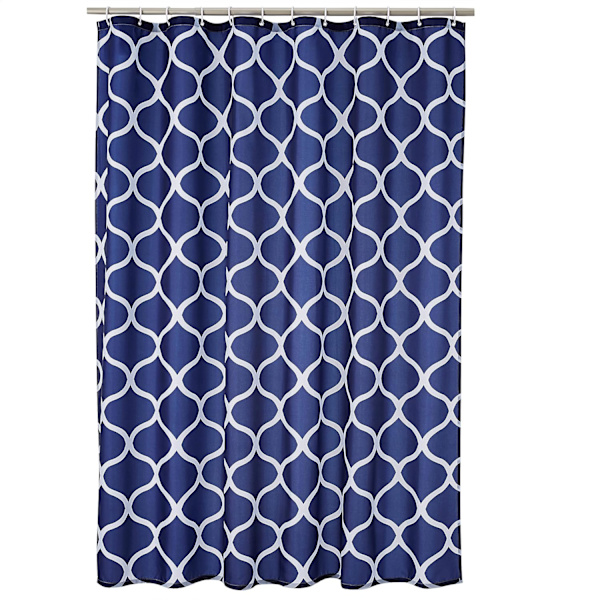 Dusjforheng i stoff - 72 x 72 tommer, for baderom 72''x72'' Navy Blue Moroccan