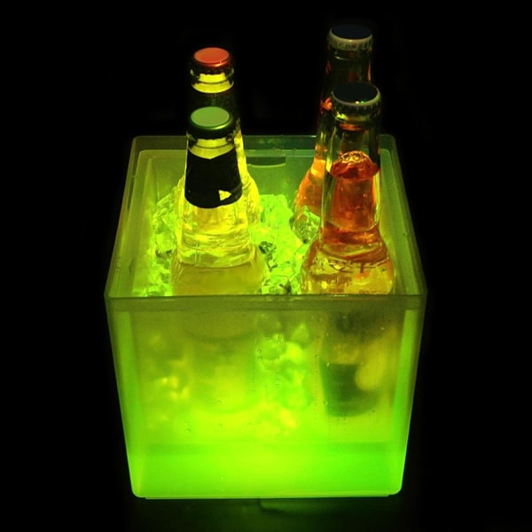 3,5 LED Ice Hink Cooler, förvaringsbadkar Cocktail Champagne Vattentät fyrkant