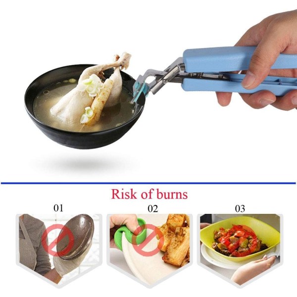 Kjøkkenets beste bolle- og gryteklype for å hente varme tallerkener, gryter og fat (2-pakning, tilfeldig farge)