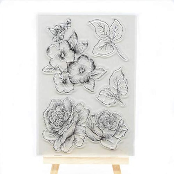 Welcome to Joyful Home 1pc Flower Rubber Clear Stamp for Card Making Decoration and Scrapbooking