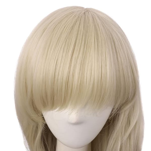 28 tum lång lockig peruk för maskerad och cosplay, 70 cm peruk, dam, sidolugg, mode, blond Blonde