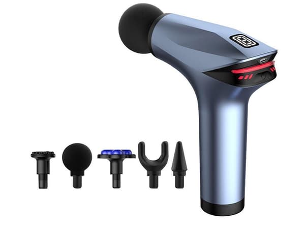 Rygmassagepistol kropsbenmassager stærk massagepistol 5 spidser blue