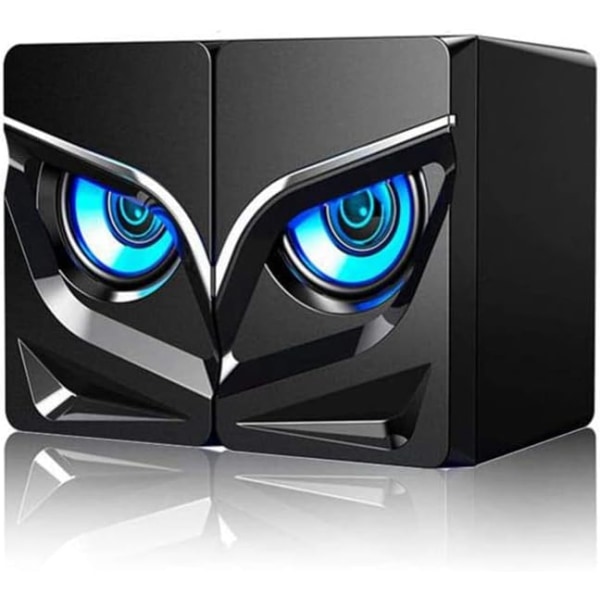 Cool Shaped LED Wired Computer Speakers, Mini USB 2.1 Desktop Speaker