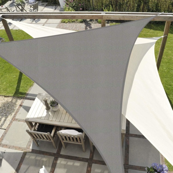 Skuggskydd, Vattentät Markis UV-skydd Triangulär Skuggskydd för Trädgård Uteplats Camping Grey 3*3*3M
