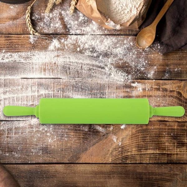Rullepind, farverig silikone rullepind restaurant hjemmelavet brød cookie dej rulle værktøj Green