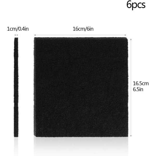 6-pack bytesfilter för papperskorgar Fyrkantiga kolfilter för förseglade ströbrickor Bytesfilter för papperskorgar för toaletter