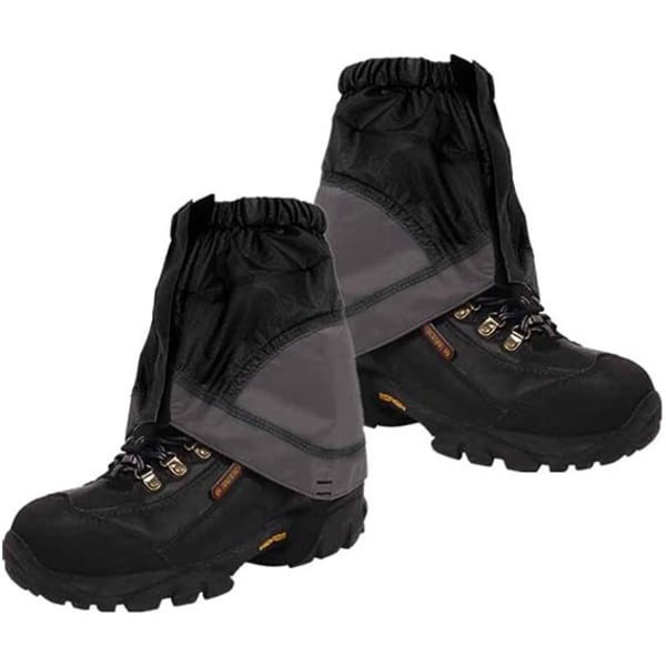 Outdoor Waterproof Leggings Lightweight Nylon Hiking Boots Leggings (Black)