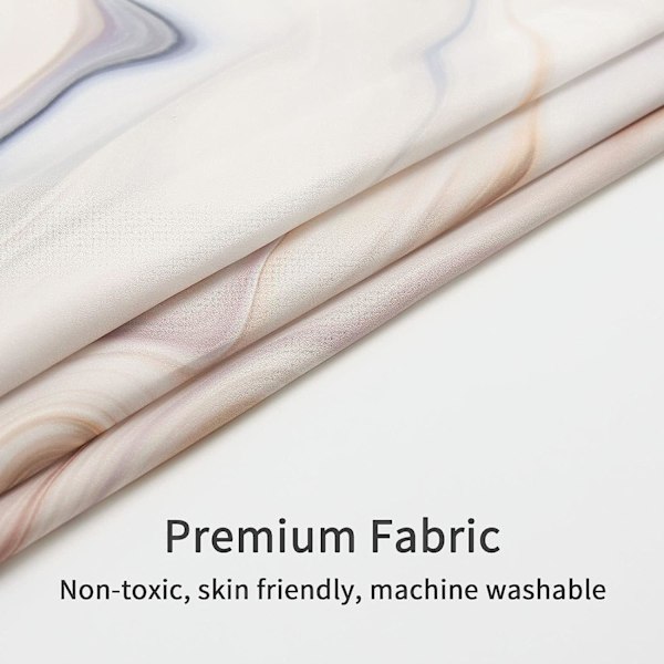 Brun marmor duschdraperi set, taupe gradient tyg duschdraperi för badrumsinredning
