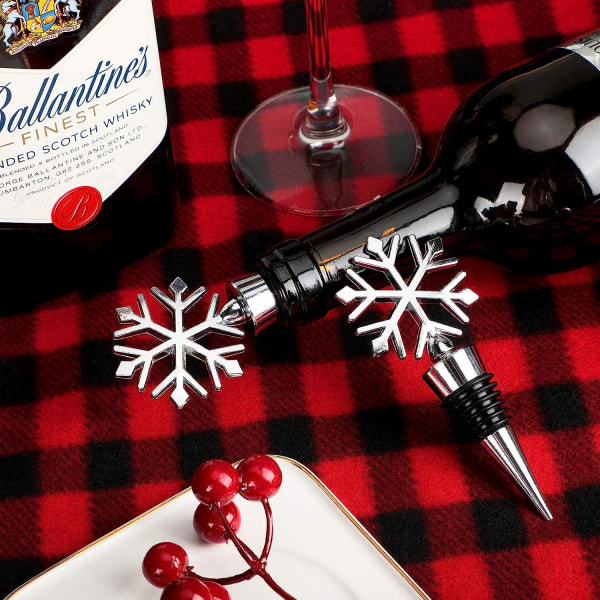 4 stycken snöflinga vinpropp jul vinflaskpropp för vin dryck Ölflaska propp dekorativ