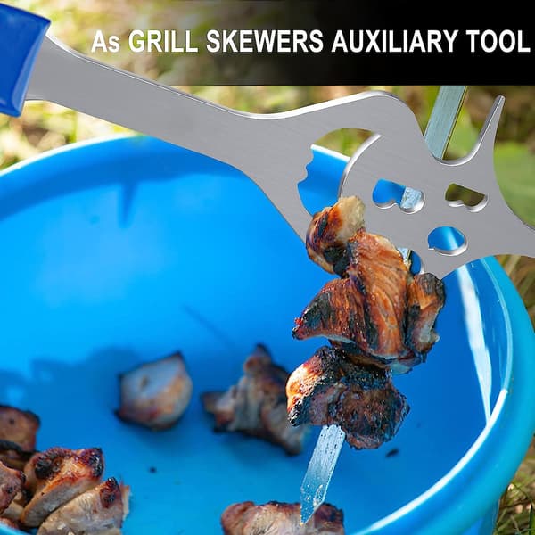Multifunktionell grillgaffel för grillning, camping, kök