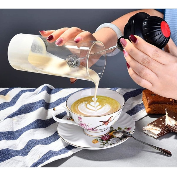 Melkeskummer Elektrisk Skummer Kaffe Skum Maker Milkshake Mikser Batteri Melkeskummer Krukke Kopp