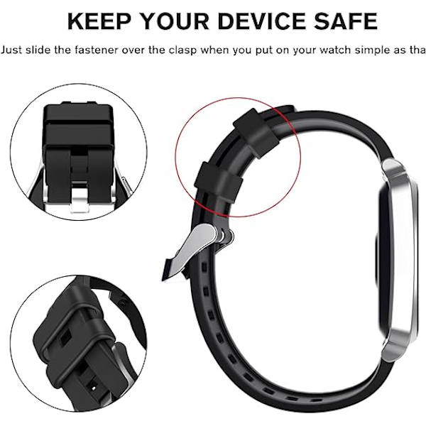 Urrem til urrem, silikone urremringe, 10 stk., urrembåndsholder til smart sportur black 20MM