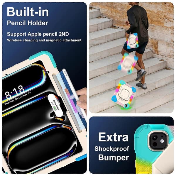 Kickstand-etui til iPad Pro 13 (2024) Silikone+PC Tablet Cover