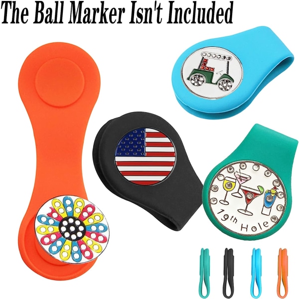 Cap Clip Ball Marker Hållare, Uppgraderad Silikonrem, Pocket Cap Kant Stark Magnetisk