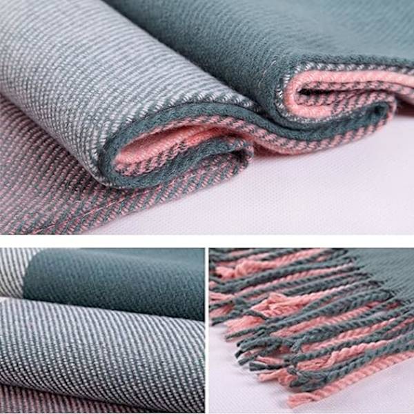 Kvinnors långa pläd filt chunky oversized vinter/varm halsduk stor tartan halsdukar wrap sjal gåvor