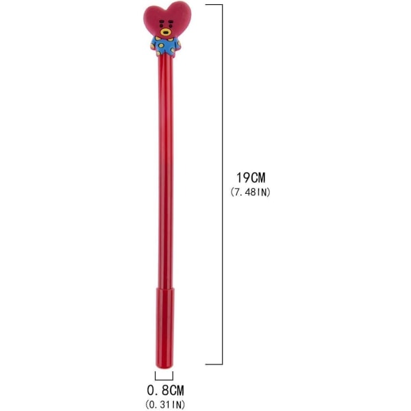 8 stk. tegneserie dyrepenne sort blæk skrivepennesæt plastik kreative gelpenne kontor skole børn gave kontorartikler sæt 18.5 cm/ 7.28 inches Multicolored