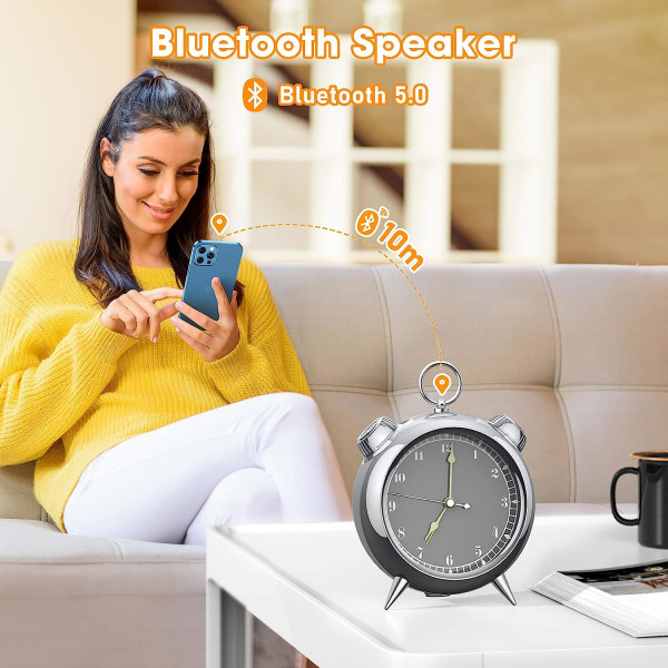 Väckarklocka Bluetooth högtalare Smart med 9 Nature Voice Sound Machine Timer Alarm FM-radio