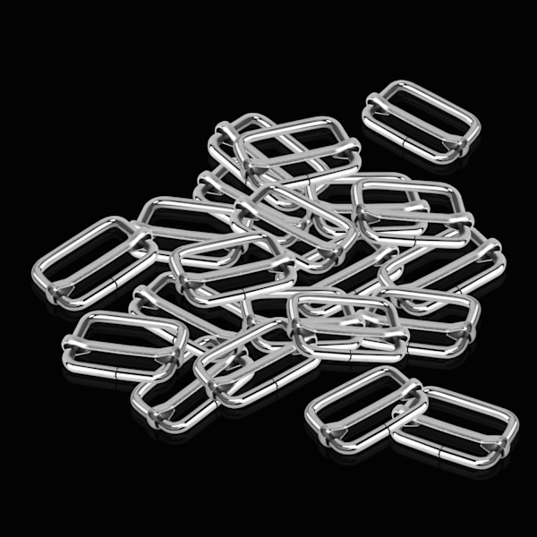 Skyde spænde sølv til fastgørelseselementer bærer rygsæk webbing taske tilbehør kæledyr krave, holdbar og let, 25mm, 30stk