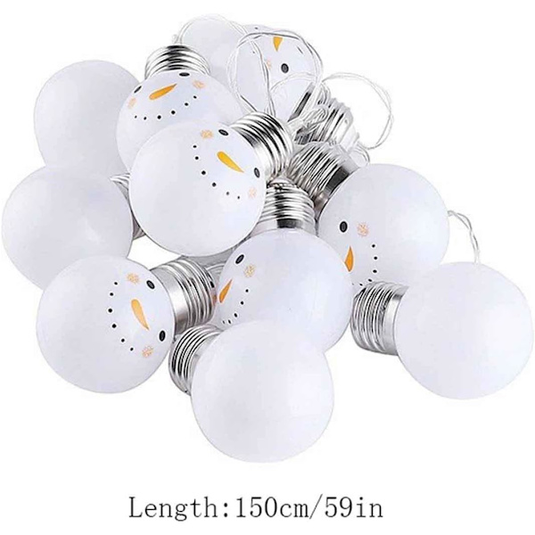 Jultomte fönstergardin ljusslinga lampfestdekoration med 10 LED-pärlor, 10 söta runda lampor