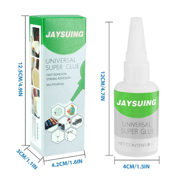 2 kpl hitsauskestävä öljypohjainen liima, VingTankUniversal Super Glue, vahva muovipohjainen liima nopeaan korjaukseen ja kovettumiseen