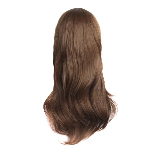 28 tum lång lockig peruk för maskerad och cosplay, 70 cm peruk, dam, sidolugg, mode, brun kamel Brown Camel