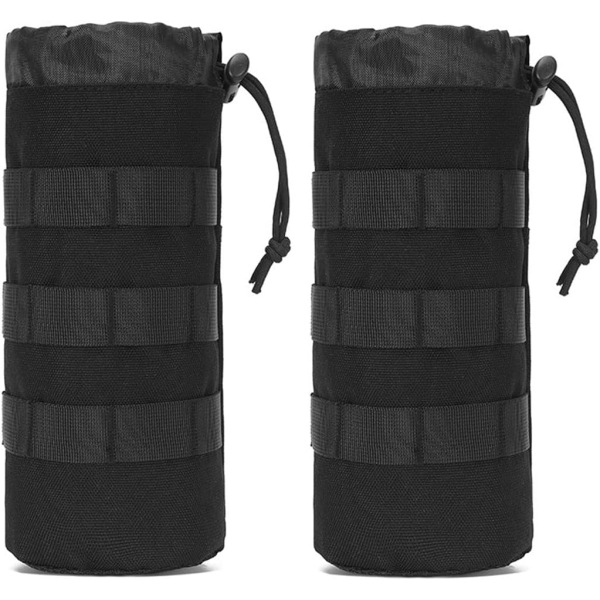 2-pack vattenflaskpåse Taktisk militär flaskhållare Hydration Bärbar vattenflaskpåse Vattenbehållare med dragsko