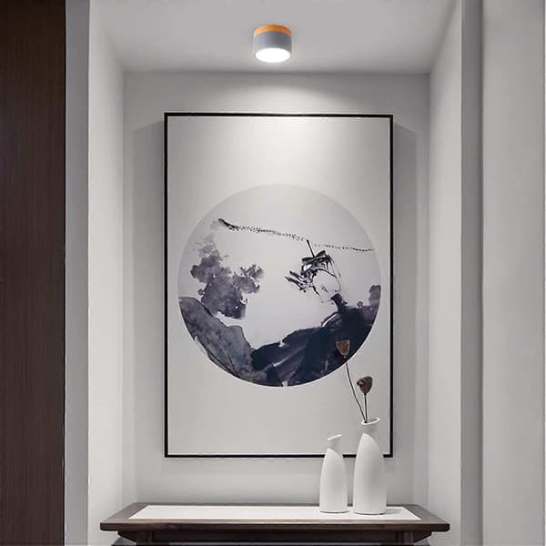 5W LED Rund Overflatemontert Takspotlight Skrubb Grå Kald Hvit 90mm 6000K