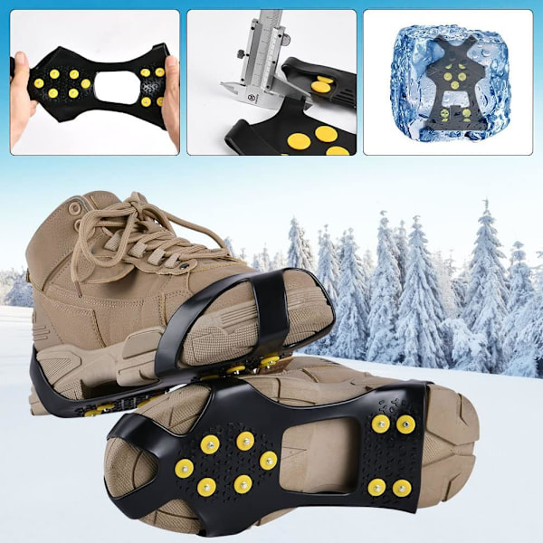 Crampons, anti-slip klør, rustfrit stål pigge, anti-slip pigge L