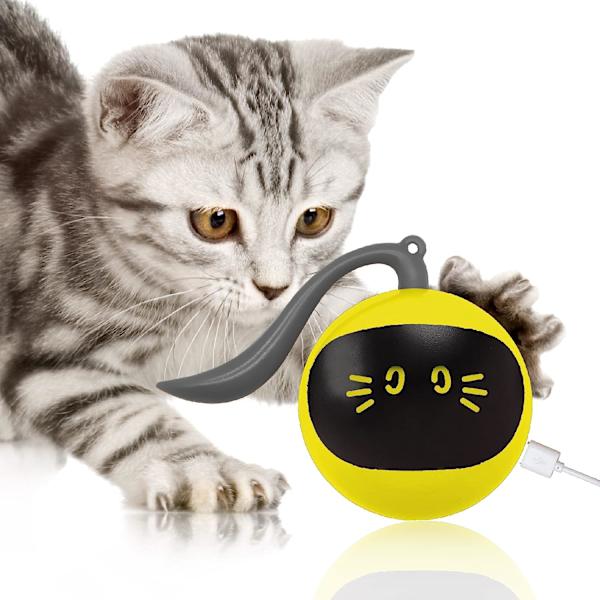 Kattelegetøj Selvkørende Bold Legetøj Interaktivt Legetøj Kattepinde Teaser Legetøj USB Genopladeligt Jagtsport Legetøj Indendørs Gaver til Killing/Hvalp/Hvalp