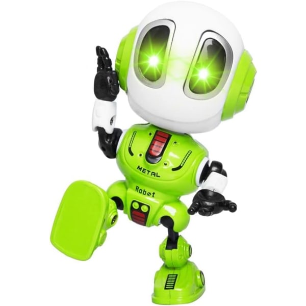 Robotlegetøj - Talende robot med blinkende øjne, interaktiv puslespilsrobotlegetøj til drenge og piger i alderen 3 til 7 år, perfekt til fødselsdagsgaver, grøn