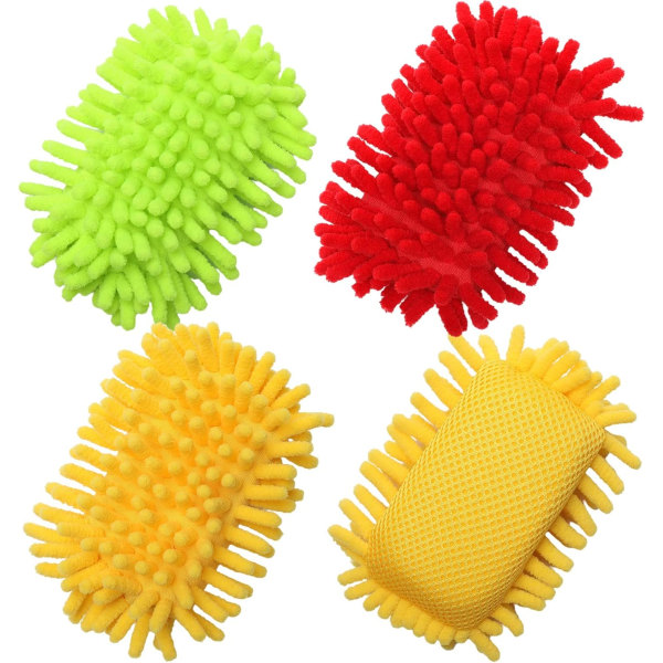 Non-Scratch Mikrofiber Svamp for Multi-Purpose Skrubbesvampe Sammen med Heavy Duty Skurekraft - Ubesværet Rengøring af Opvask, ( 3 Pakke)