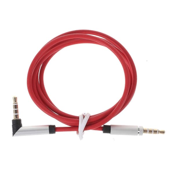 3,5 mm hann til hann vinkel stereo lydkabel for iPhone MP3 MP4 - Rød