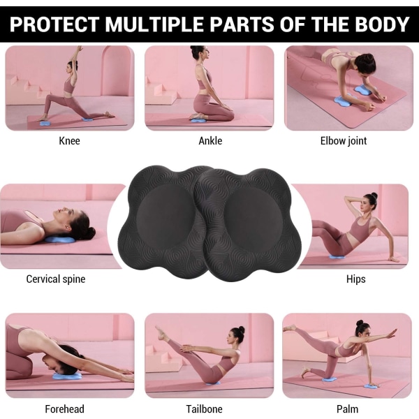 Halkfria yogastödkuddar, Pilates knäskydd, ultratjocka sportknäskydd, sportbalansskydd för att skydda knän, vrister, armbågar och händer