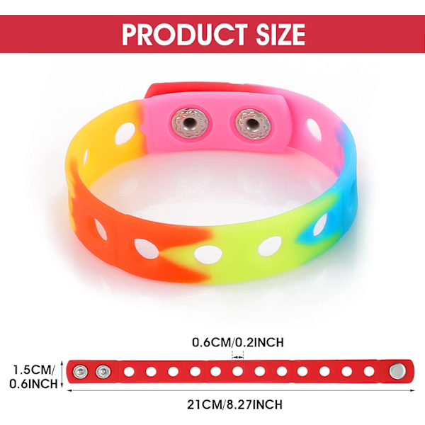 10 st färgglada silikonarmband justerbara gummiband för pojkar flickor simning identifiera födelsedagspresenter festgåvor