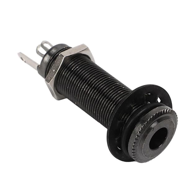 Gevind Jack Udskiftning Messing Lige Output Endepin til Elektrisk Guitar Bas Gun Sort