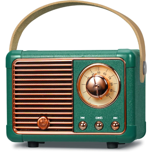 Bärbar retro Bluetooth-högtalare, FM-radiohögtalare, stödjer USB/TF-kort/AUX