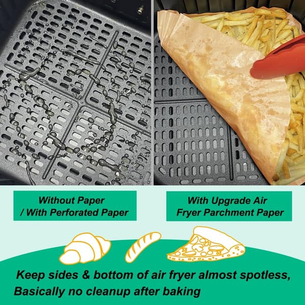 200 st Luftfritös Liner, 20 cm Stor Luftfritös Liner, Bakplåtspapper, Luftfritös Tillbehör för Kök