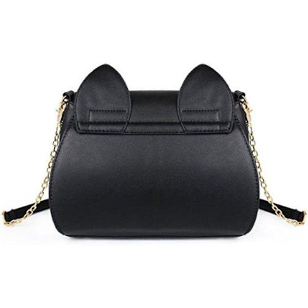 Kvinders Kawaii Skuldertasker Søde Katteformede Crossbody Tasker Satchel Taske Casual Tasker Pu Læder (Sort)