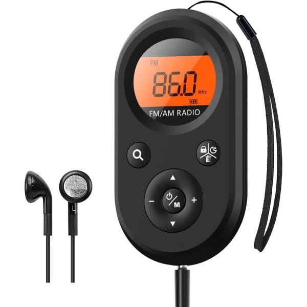 Personlig lommeradio AM/FM bærbar oppladbar transistor Walkman-radio med optimal mottak og lang batterilevetid