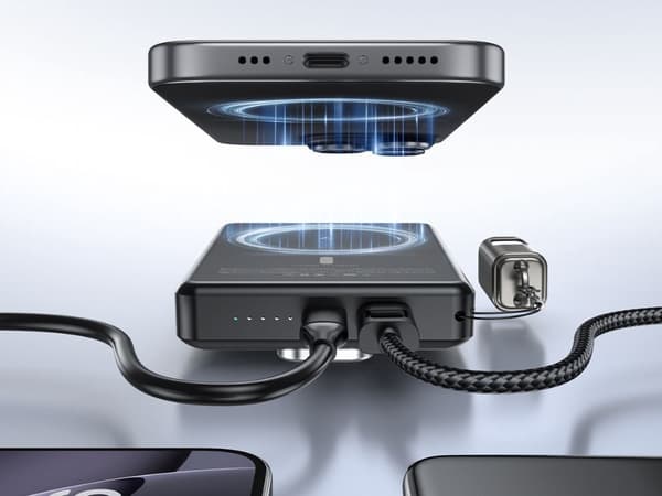 Powerbank trådlös snabbladdning 5000 mAh USB-C lightning 20W