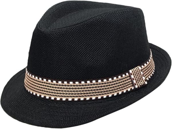 Drenge fedora jazz hat bomuld fotografering, solhat