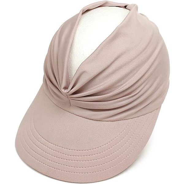 Dam solskydd keps bred brätte sommar UV-skydd strand sport keps，rosa