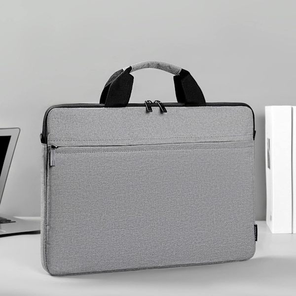 Klassisk Laptop Taske, Slank Aktentaske Tote Taske, Vandresistent, Skum Polstret, Anti-kollisionsbeskyttelse, 15,6 tommer