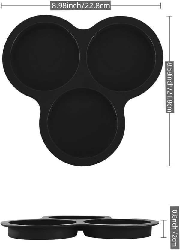 Mini universal silikone bageform - tre-rums æggeform, velegnet til airfryere, genanvendelig.